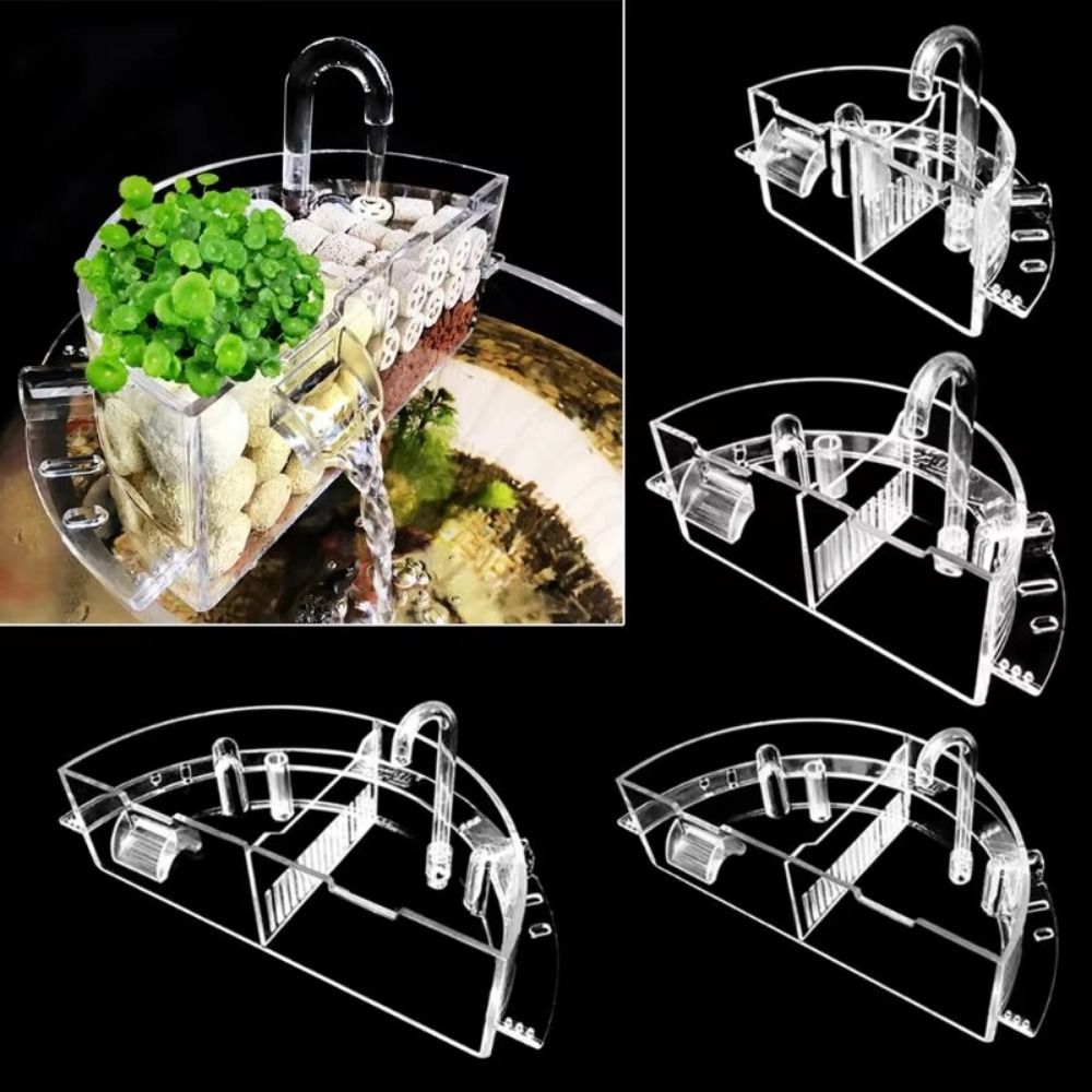 Reef Tank Filter - กล่องกรองภายนอก 3-in-1 แบบแขวน โปร่งใสสูง เครื่องกรองน้ำในตู้ปลา ระบบหมุนเวียนน้ำ