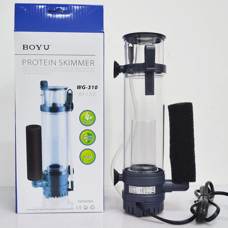 Marine Coral - เครื่องกรองโปรตีน BOYU 6W/8W แบบแขวน พร้อมปั๊ม สำหรับตู้ปลาทะเล