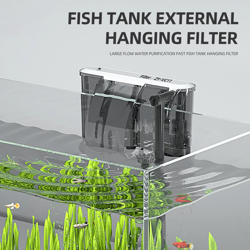 Reef Tank Filter - 110V 220V Aquarium FILTER ติดผนังถังปลากรองภายนอกหญ้าถังกรองน้ําไหลปรับเหมาะสําหรับ 30-80